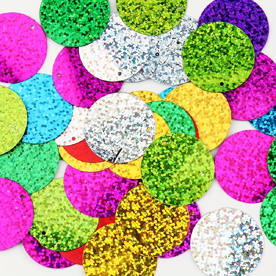 Large Sequins Side Drilling PVC Round Loose Sequin Craft